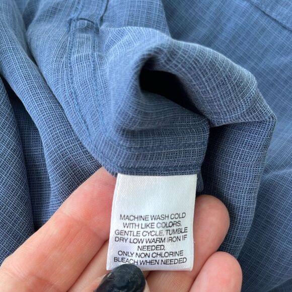 Roundtree & Yorke Blue Button-Front Short Sleeve Shirt 3XB - Picture 7 of 11